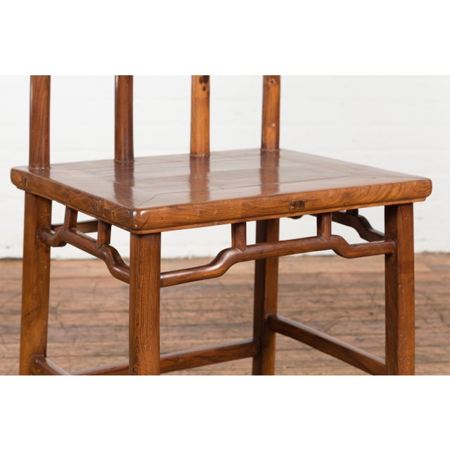 Antique Wooden Chair with Slightly Arched Back For Sale - Image 12 of 12