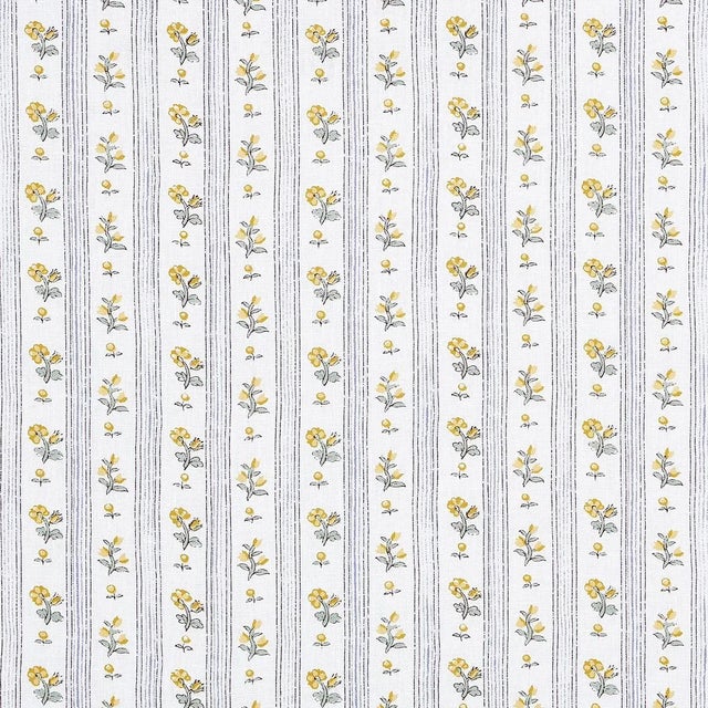 2020s Schumacher Cabanon Stripe Fabric in Jaune For Sale - Image 5 of 5