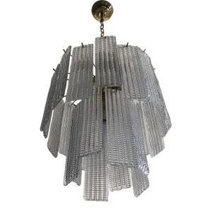 Italian Sputnik Murano Glass "Listelli" Chandelier