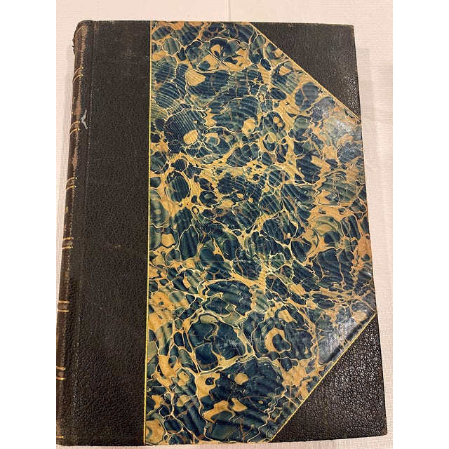 Auburn Antique Leather Marbled Gilded Embossing Etchings 1815-1923 Set of 92 For Sale - Image 8 of 12