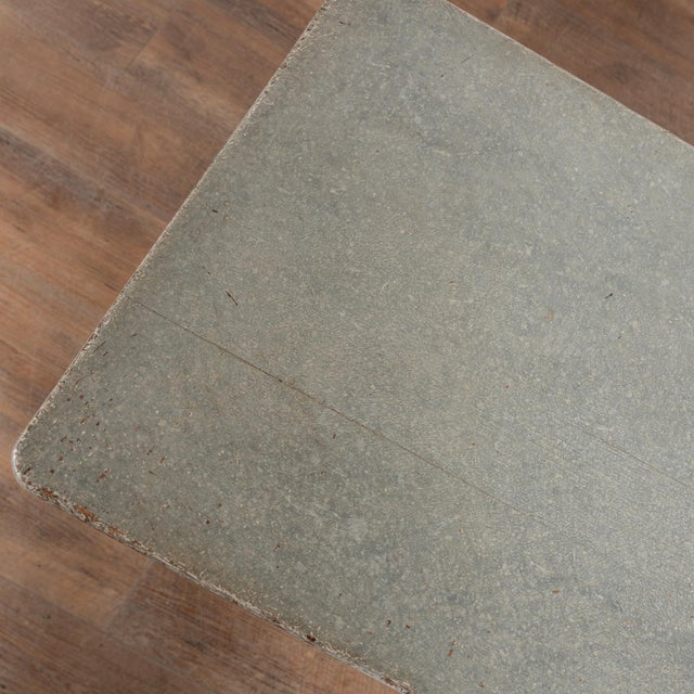 19th Century Swedish Blue Side Table Cabinet Nightstand on Cabriolet Legs For Sale - Image 4 of 12