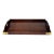 Vintage Bombay Company Asian Style Serving Tray With Brass Corners For Sale