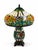Art Nouveau Vintage Tiffany-Style Floral Stained-Glass Table Lamp With Illuminated Base For Sale - Image 3 of 8