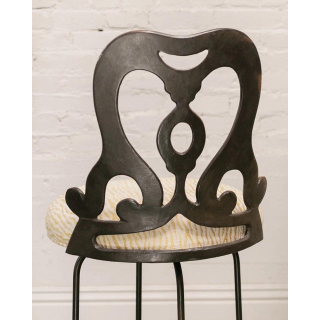 Late 20th Century Corsican Cast Iron Heirloom Barstools- Set of 3 For Sale - Image 4 of 10