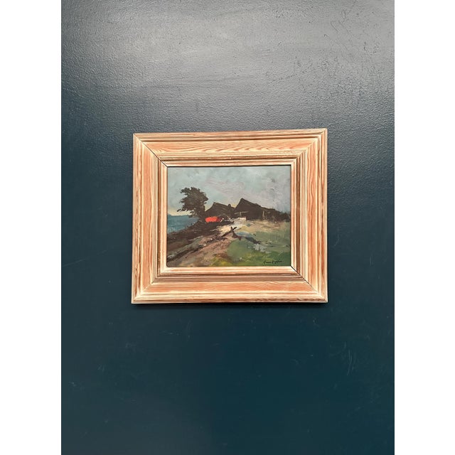 Arne Aspelin, Coastal Landscape with Cottage, 1960s, Oil on Panel, Framed For Sale - Image 13 of 14
