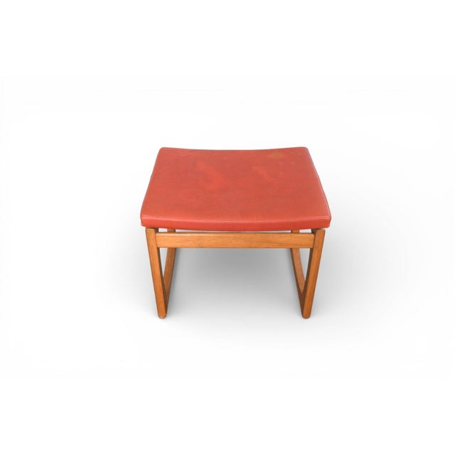 Mid-Century Modern Mid 20th Century Quadrille Ottoman / Vanity Stool in Teak Attributed to G Plan For Sale - Image 3 of 6