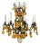 Italian Bronze and Amber Crystal Chandelier For Sale