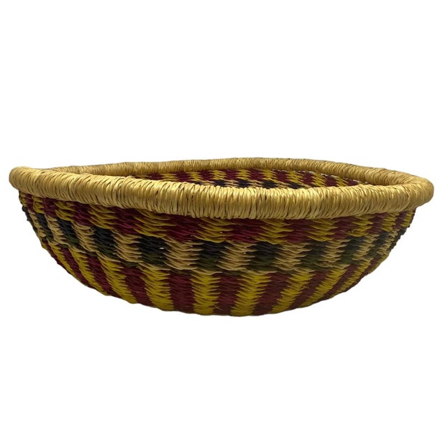 Mid 20th Century Vintage Bohemian Hand Woven Basket For Sale - Image 10 of 12