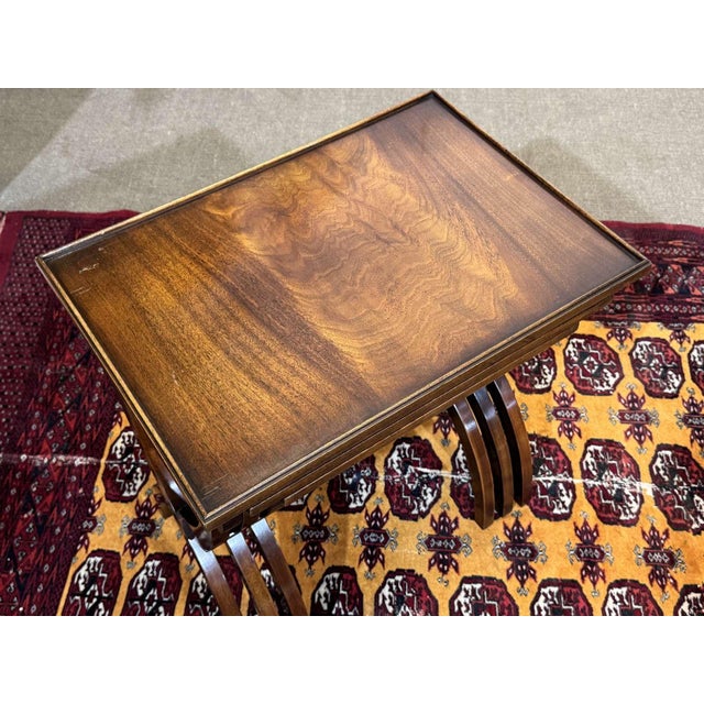 English Mahogany Nesting Tables, 1950s, Set of 3 For Sale - Image 9 of 15