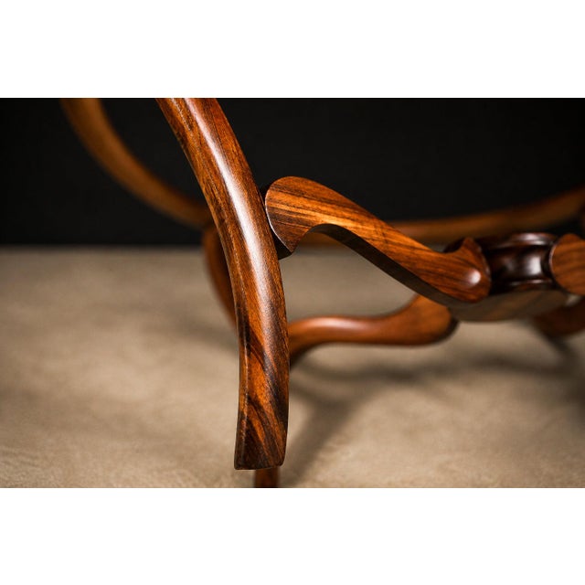 Circular Coffee Table in Caviúna Wood & Glass by Giuseppe Scapinelli, Brazil, 1950s For Sale - Image 17 of 18