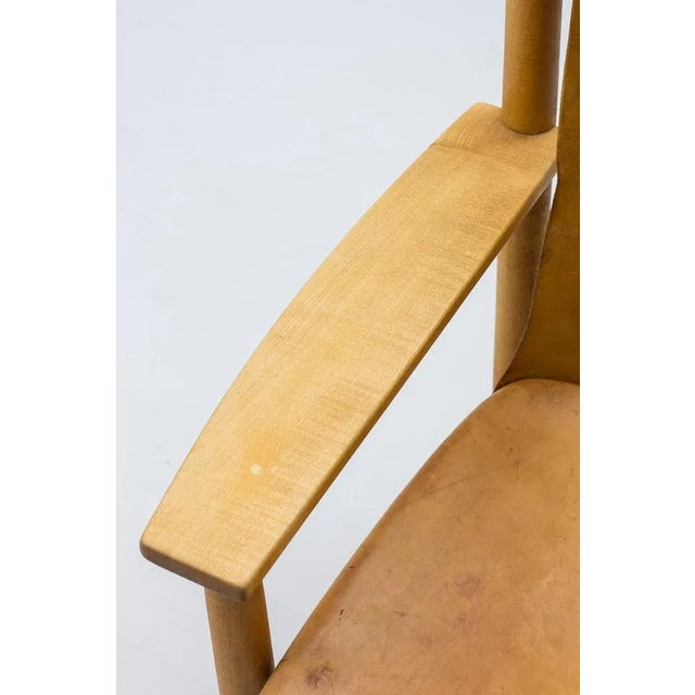 Modern Swedish Leather Lounge Chair, 1950s For Sale - Image 10 of 11