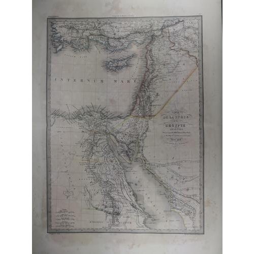 An origional antique map of egypt and aram syria as they would have appeared in roman times. It clearly shows the borders...