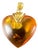 Large Vintage French Puffy Heart Charm Pendant in 18 Karat Yellow Gold, 1960s For Sale