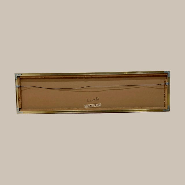 Features a Mid-Century Modern design, blending natural subjects with geometric, trapezoidal panels. Harris Strong, known...