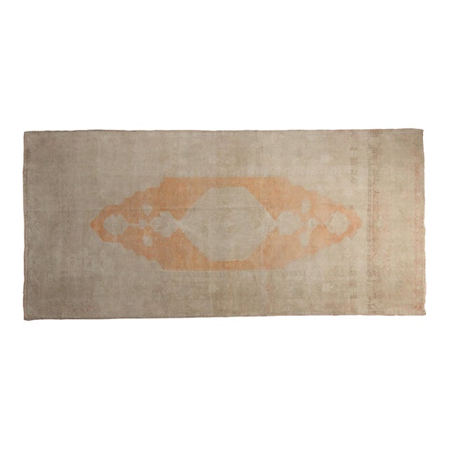 Vintage Distressed Oushak Rug Runner - 3'11" x 8'3" For Sale