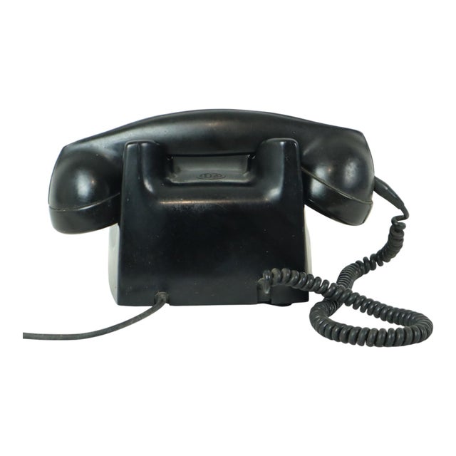 1950s Vintage Black Bakelite Rotary Dial Telephone, 1950s For Sale - Image 5 of 11