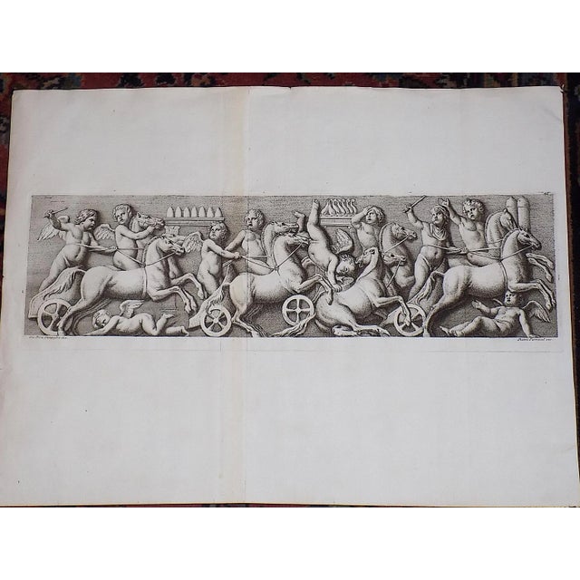 This pair of rare antique large folio 18th century copperplate engravings depict images from ancient Rome. These are...