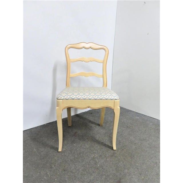 French Style custom two tone painted side chair, cream with tan highlights. Perfect for the foyer.