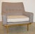 Mid-Century Modern 1970s Arflex Italian Brass Base Two-Tone Pepper Cream and Taupe Gray Armchair For Sale - Image 3 of 13