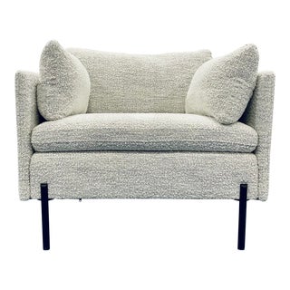 Modern Off-White Boucle Club Chair For Sale