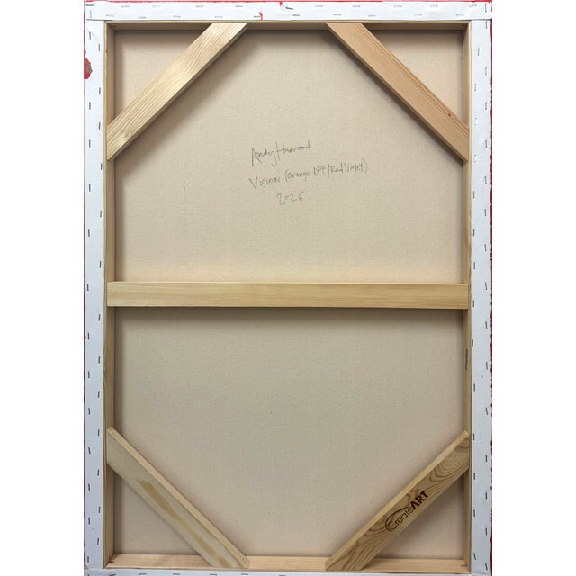 Textile Contemporary Abstract Acrylic on Canvas "Vision (Orange DPP / Red Violet)" by Andy Harwood For Sale - Image 7 of 7