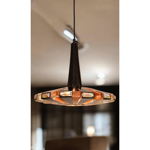 1970s Vintage P236 Pendant Lamp in Black Metal and Copper by Werner Schou for Coronell Elektro, 1960s For Sale - Image 5 of 15