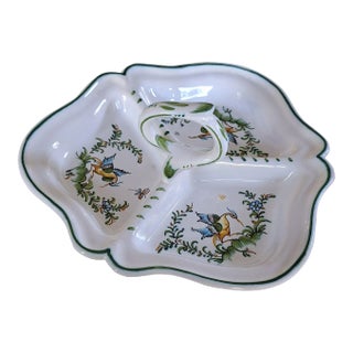 Vintage French Faience Serving Dish Lallier Moustiers, France For Sale