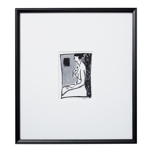 Rh Rip Matteson Ink and Wash Nude Study Prints, Set of 2 For Sale