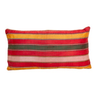 Tara Striped Gujarati Mashru Lumbar Pillow For Sale