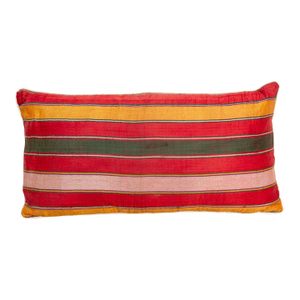 Tara Striped Gujarati Mashru Lumbar Pillow