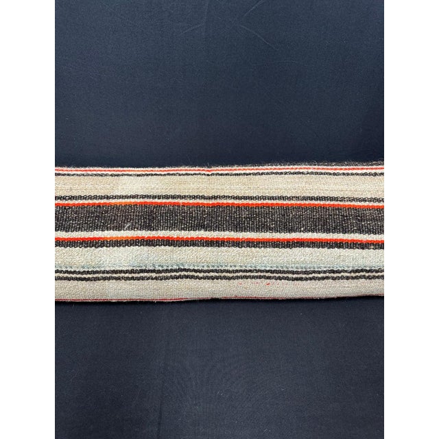 Contemporary Turkish Hemp Pillow Cushion Natural Beige Black Cushion Cover 12"x46" For Sale - Image 3 of 4