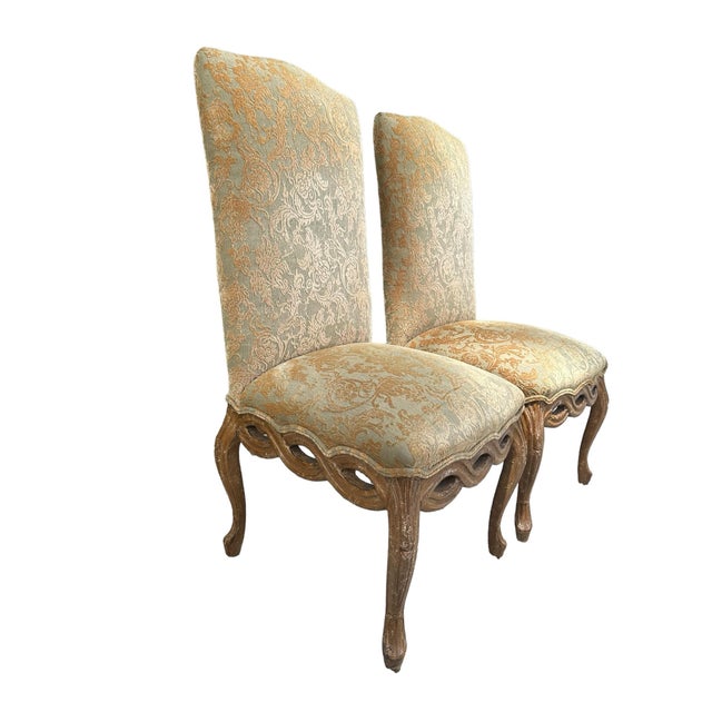 French 1930s French 4 Pretzel Ribbon Back French Hollywood Regency French Provincial Rococo Dining Chairs- Set of 2 For Sale - Image 3 of 10