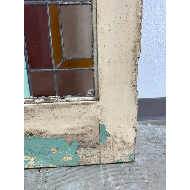 Antique Art Deco Stained Glass Door For Sale - Image 11 of 12