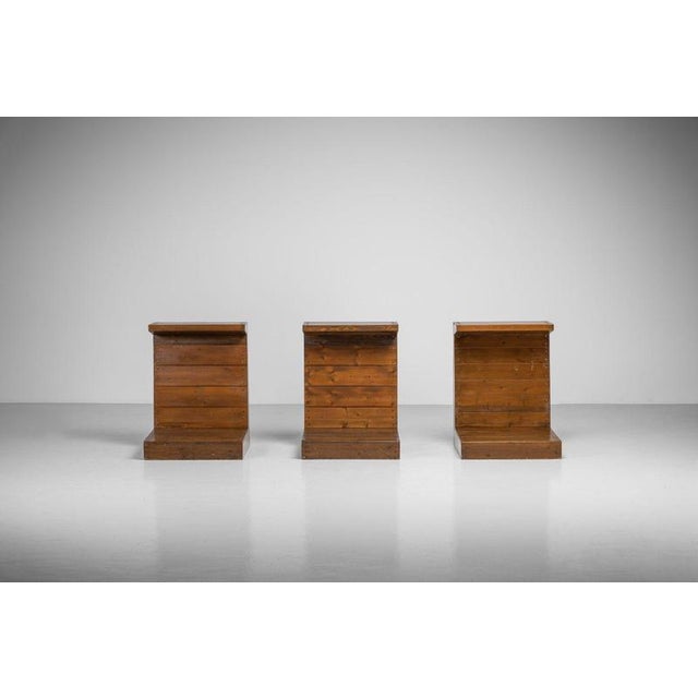 Brown Vintage Jan De Jong Praying Benches, 1966, Set of 3 For Sale - Image 8 of 18