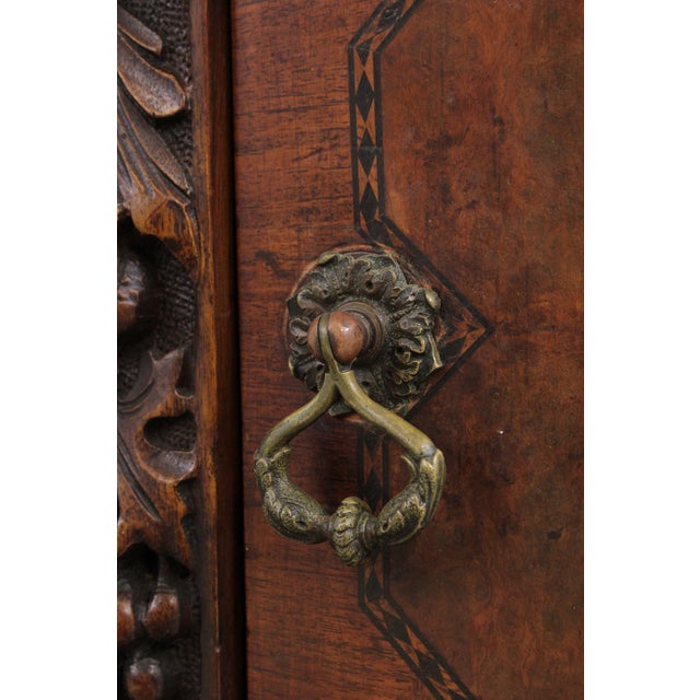 Vintage Carved Walnut Marble Top Sideboard For Sale - Image 13 of 18