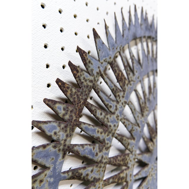 Late 20th Century Hand Cut Metal Sun Wall Sculpture by Almann Ulysse For Sale - Image 5 of 5