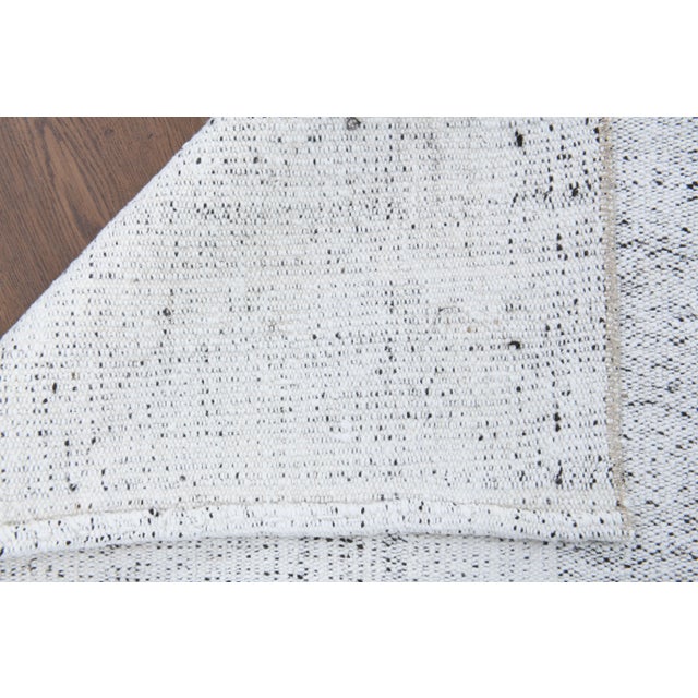 Vintage Turkish Hand-Knotted Wool Cotton White Kilim Runner Rug For Sale - Image 9 of 10