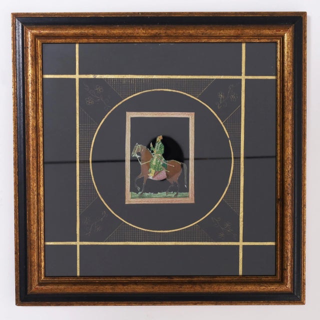 Mid 20th Century Anglo Indian Pair of Watercolors of Men on Horses For Sale - Image 5 of 7