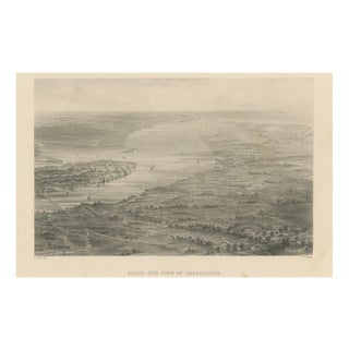 Birds-Eye View of Charleston, 1800s, Paper For Sale