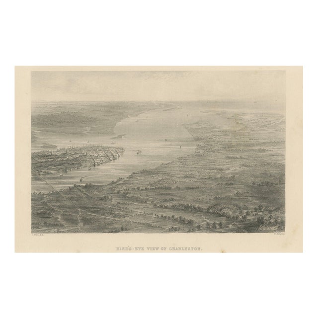 Birds-Eye View of Charleston, 1800s, Paper For Sale