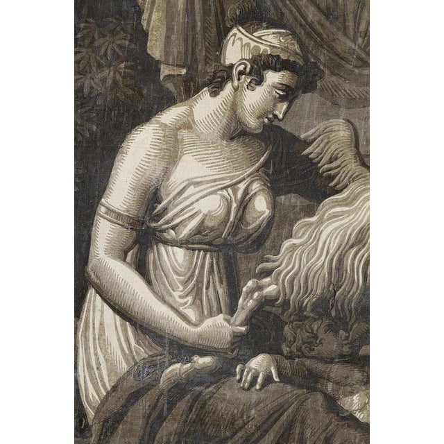 Zeus Fed by the Goat Amalthée, 1800s, Wallpaper Fragment, Framed For Sale - Image 4 of 15