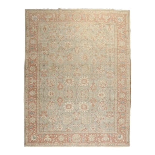 Vintage Soft Green Turkish Rug - 8'5" x 11'8" For Sale
