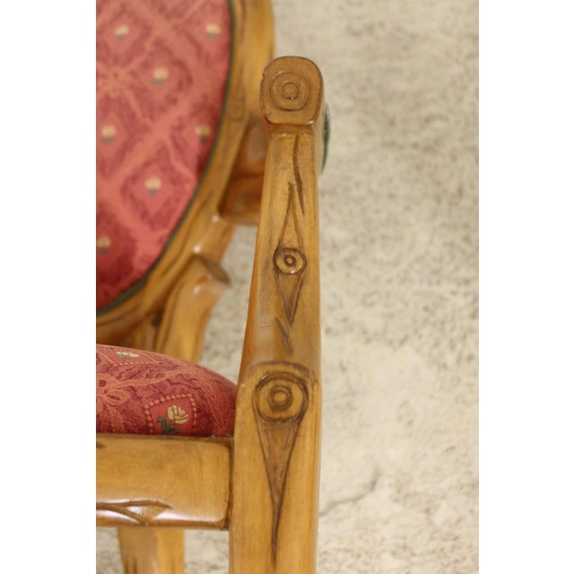 Brown Pair Decorator Branch Carved Modern Design Armchairs For Sale - Image 8 of 11