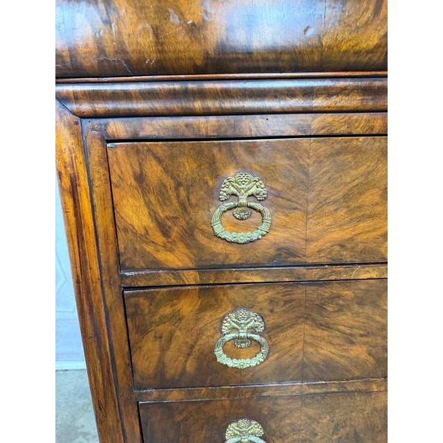 Antique French Louis Philippe Burl Walnut Commode-Marble Top For Sale - Image 15 of 15