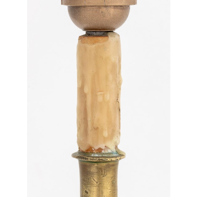 Traditional Brass Candlestick Mounted as a Table Lamp For Sale - Image 3 of 5
