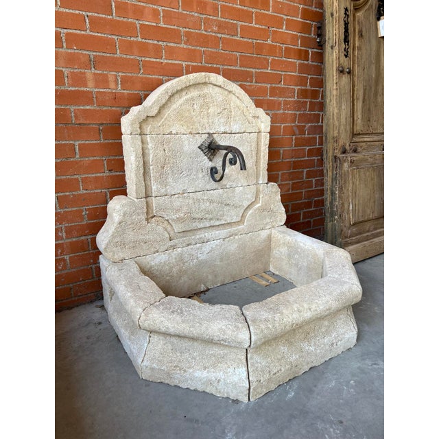 Cream Menerbes, Small Limestone Wall Fountain, South of France For Sale - Image 8 of 11