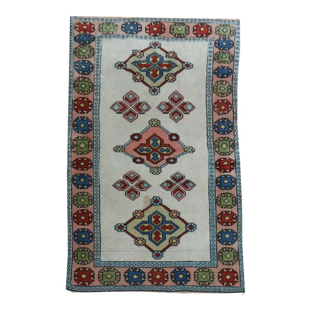 1970s Vintage Turkish Oushak Handmade Wool Cotton Orange Runner Rug For Sale