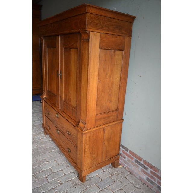 Wood Antique Elm Wood Cabinet For Sale - Image 7 of 10