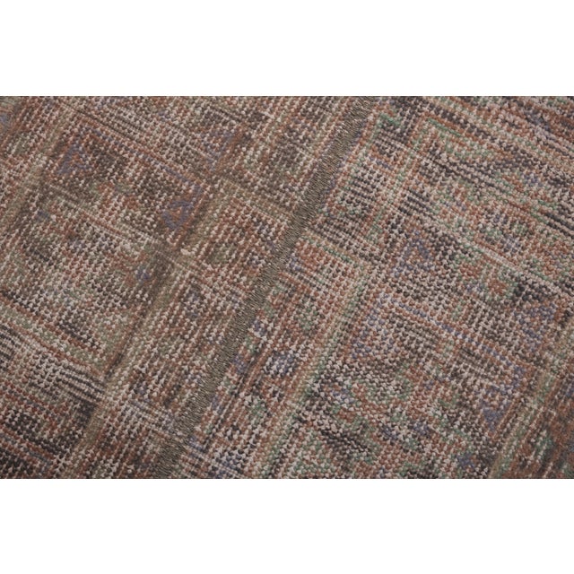 1960s Vintage Mid Century Turkish Oushak Runner 1'8'' X 12'2'' For Sale - Image 5 of 10