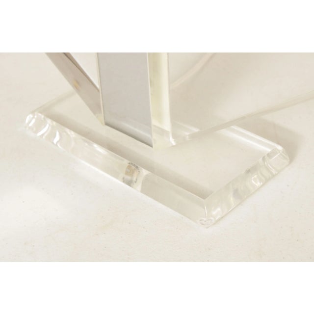 1970s George Bullio Post Modern Chrome and Lucite Table Lamp For Sale - Image 12 of 13